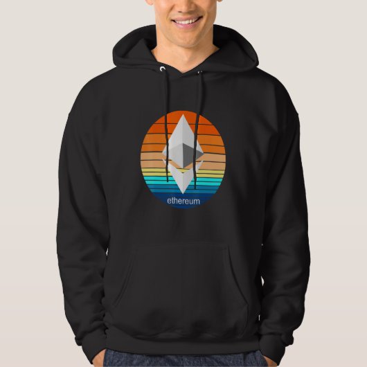 Kryptowährung Ether Blockchain Etereum Retro Suns Hoodie (Vorderseite)