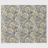 Kryptowährung Modernes Grau-Gold-Münzmuster Geschenkpapier (Flach)