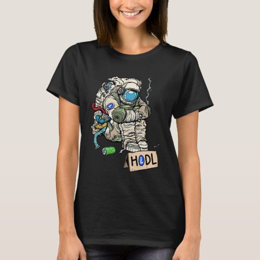 Kryptowährung Talk Astronaut Hodler Beging für T-Shirt (Vorderseite)