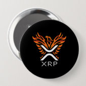 Kryptowährung XRP Crypto Orange Rising Phoenix Button (Vorne & Hinten)