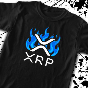 Kryptowährung XRP Krypto Blaue Flammen Feuer Schme T-Shirt