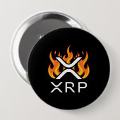 Kryptowährung XRP Krypto Orange Flammen Feuer Melt Button (Vorne & Hinten)
