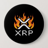 Kryptowährung XRP Krypto Orange Flammen Feuer Melt Button (Vorderseite)