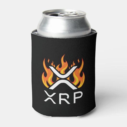 Kryptowährung XRP Krypto Orange Flammen Feuer Melt Dosenkühler (Kanne Vorderseite)