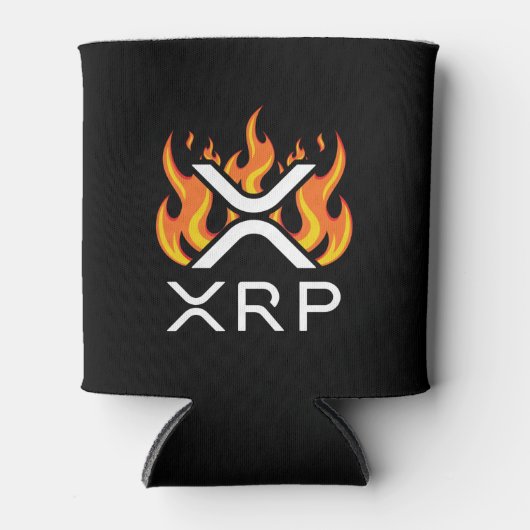Kryptowährung XRP Krypto Orange Flammen Feuer Melt Dosenkühler (Vorderseite)