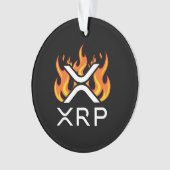 Kryptowährung XRP Krypto Orange Flammen Feuer Melt Ornament (Vorderseite)
