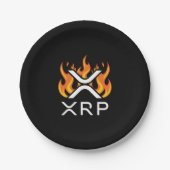 Kryptowährung XRP Krypto Orange Flammen Feuer Melt Pappteller (Vorderseite)