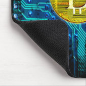 Kryptowährungs-Bitcoin und Schaltpult Mousepad (Ecke)