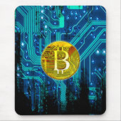 Kryptowährungs-Bitcoin und Schaltpult Mousepad (Vorne)