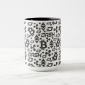 Kryptowährungs-Schwarz-Weiß-Muster Tasse (Zentrum)