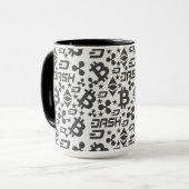 Kryptowährungs-Schwarz-Weiß-Muster Tasse (Vorderseite Links)
