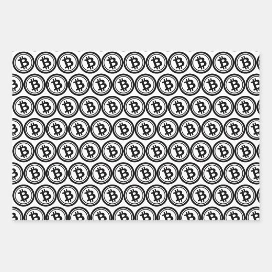 Kryptowährungsmuster mit Bitcoin Geschenkpapier Set (Vorderseite 2)