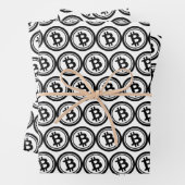 Kryptowährungsmuster mit Bitcoin Geschenkpapier Set (Beispiel)