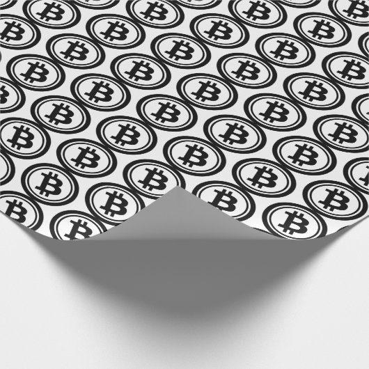 Kryptowährungsmuster mit Bitcoin-Packpapier Geschenkpapier (Ecke)