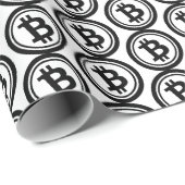 Kryptowährungsmuster mit Bitcoin-Packpapier Geschenkpapier (Rolleneckpunkt)