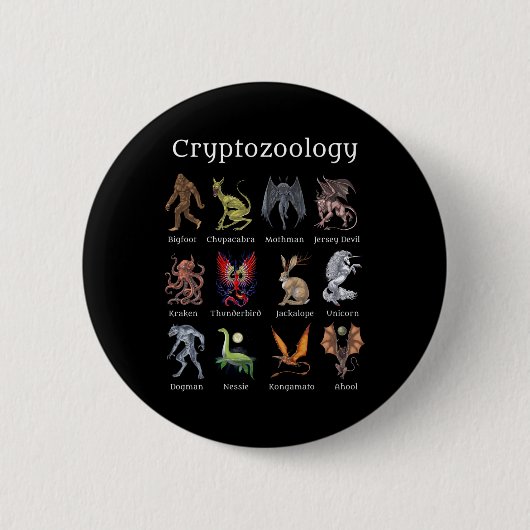 Kryptozoologie Kreaturen Button (Vorderseite)