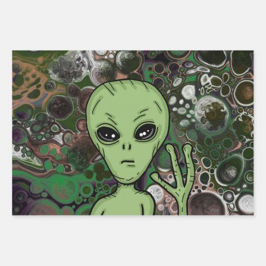 Kryptozoologie Kryptiden Big Foot Alien Mothman Geschenkpapier Set (Vorderseite 3)