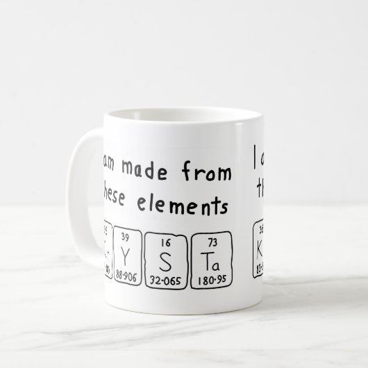 Krysta Periodenname Tasse (Vorderseite Links)
