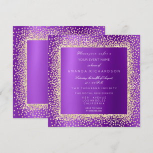 Krystal Champaigne Gold Glitter Konfetti Violett A Einladung