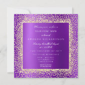 Krystal Champaigne Gold Glitzer Confetti Violet A Einladung (Vorderseite)