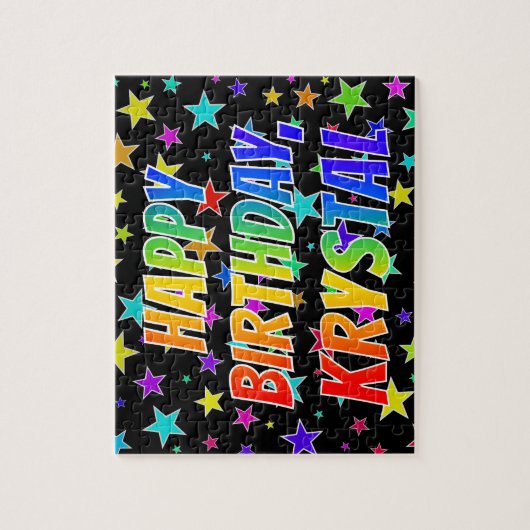 "KRYSTAL" First Name, Fun "HAPPY BIRTHDAY" Puzzle (Vertikal)