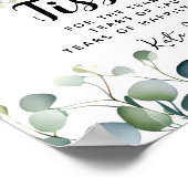 Krystal foliage Zeremonie Gewebe Hochzeitszeichen Poster (Ecke)