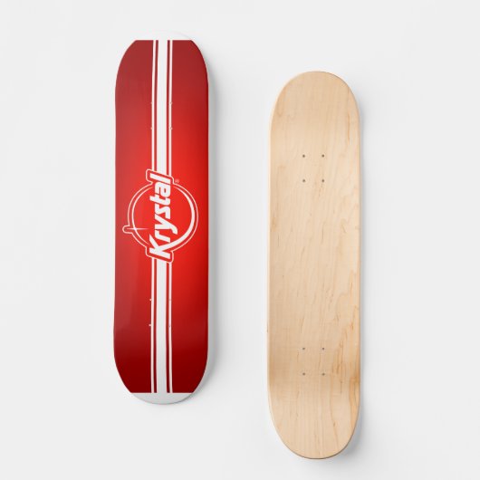 Krystal Logo mit Streifen-Skateboard Skateboard (Vorderseite)