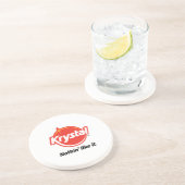 Krystal Logo-Untersetzer im Weiß Sandstein Untersetzer (Seite)