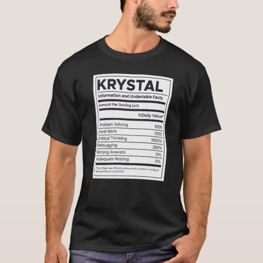 Krystal-Nährwertinformation Problem lösen T-Shirt (Vorderseite)