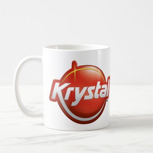 Krystal neues Logo Kaffeetasse (Links)