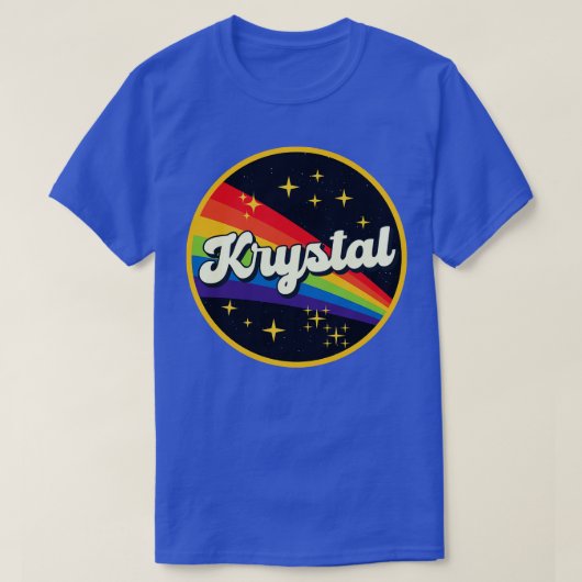 Krystal-Regenbogen im Vintagen Weltraum T-Shirt (Design vorne)