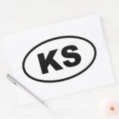 KS Kansas Ovaler Aufkleber (Umschlag)
