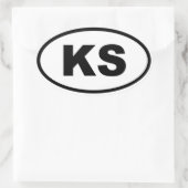 KS Kansas Ovaler Aufkleber (Tasche)