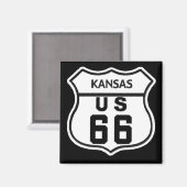 KS US ROUTE 66 MAGNET (Vorderseite/Rückseite)