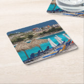 Ksamil, Stadtstrand Rechteckiger Pappuntersetzer (angewinkelt)