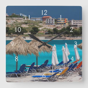 Ksamil, Strandpromenade Quadratische Wanduhr