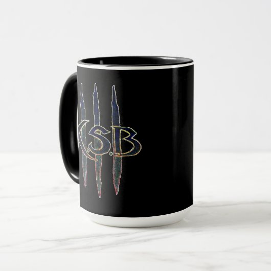 KSB blaues Schmutz-Logo Tasse (Vorderseite Links)