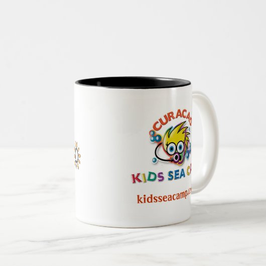 KSCLogo2, CuracaoLogoBlcksm.tiff, kidsseacamp.com Zweifarbige Tasse (VorderseiteRechts)