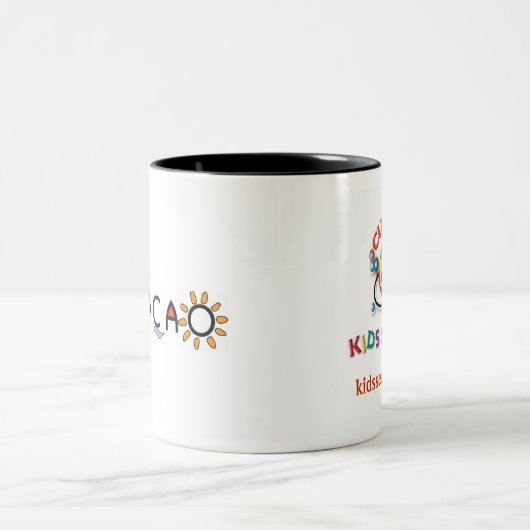 KSCLogo2, CuracaoLogoBlcksm.tiff, kidsseacamp.com Zweifarbige Tasse (Mittel)