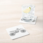 KTM Motocross line art Rechteckiger Pappuntersetzer (Vor Ort)