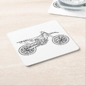 KTM Motocross line art Rechteckiger Pappuntersetzer (angewinkelt)