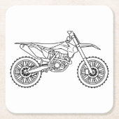 KTM Motocross line art Rechteckiger Pappuntersetzer (Vorderseite)
