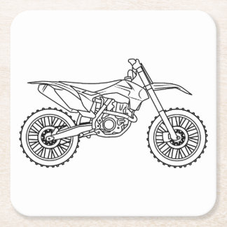 KTM Motocross line art Rechteckiger Pappuntersetzer