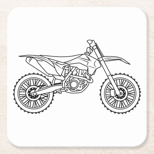 KTM Motocross line art Rechteckiger Pappuntersetzer (Vorderseite)