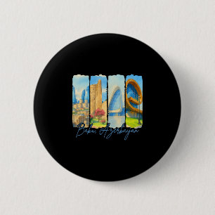Ku Aserbaidschan Reisereise Pinselstrich Souvenir Button