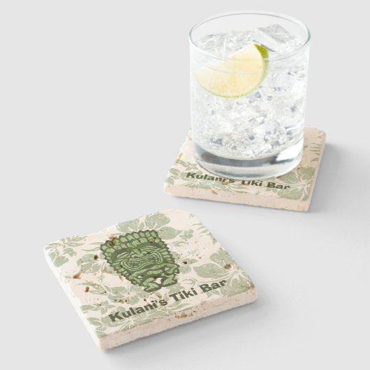 Ku-Tiki Hawaiian Customizable Tiki Bar Untersetzer (Seitenansicht)