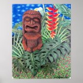 Ku Tiki Hawaiianischer Gott des Krieges Jungle Pos Poster (Vorne)
