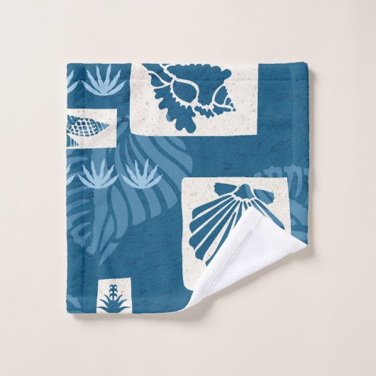Kua Bay Hawaiian Undersea Muscheln Koordination In Badhandtuch Set (Waschlappen)