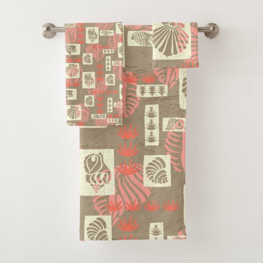 Kua Bay Hawaiian Undersea Muscheln Koordinieren Ko Badhandtuch Set (Insitu)