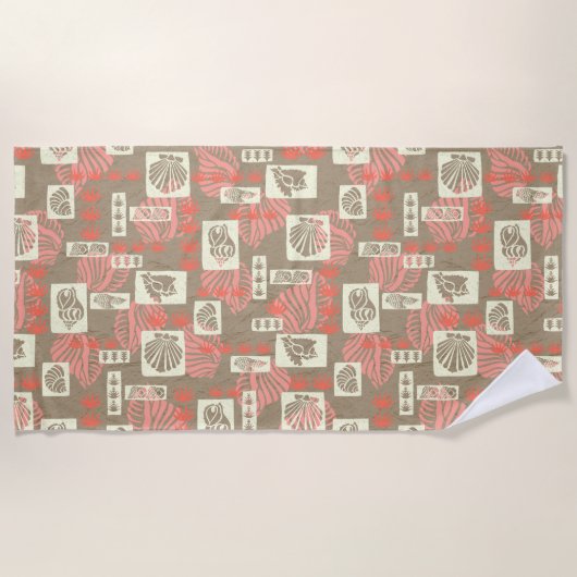 Kua Bay Hawaiian Undersea Muscheln - Korallen Strandtuch (Vorderseite)